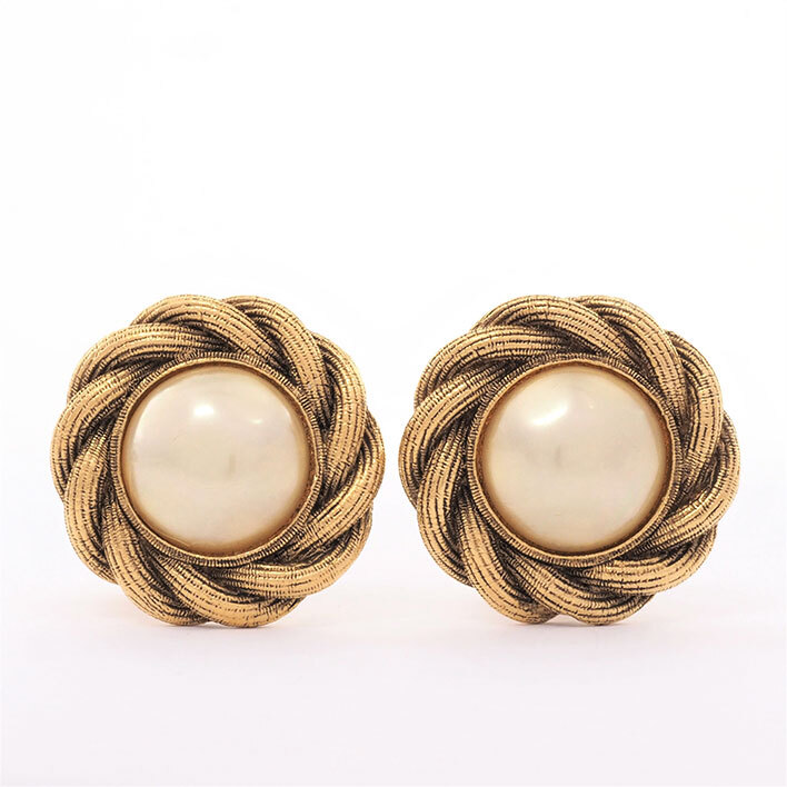 ブランドショット東京 シャネル バロックパール ロゼットフレーム クリップタイプ【イヤリング】CHANEL イヤリング