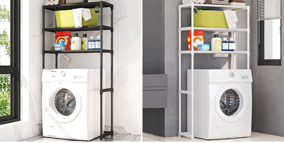 ランドリーラック ブラック 洗濯機上のスペースを有効活用 AP-UJ1123-BK_画像2