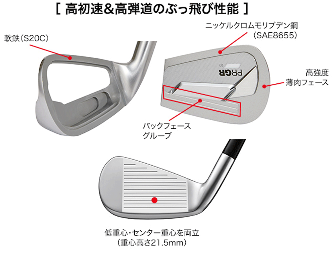 新品■プロギア■2022.4■PRGR 03■５本アイアン■7~9/PW/AW■スペックスチールⅢ Ver.2 スチール■M43(S)■高い反発性能と低重心■1円～