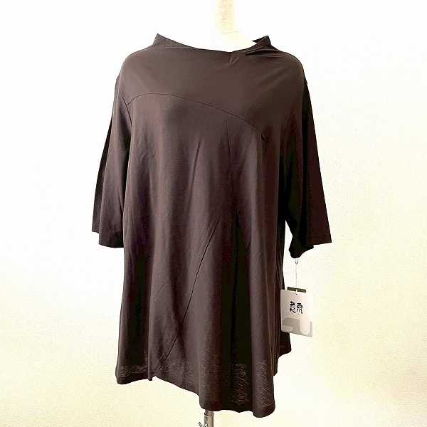 #anc ジウセンソユニコ 慈雨 Sensounico カットソー M こげ茶 変形 タグ付き 美品 レディース [825038]