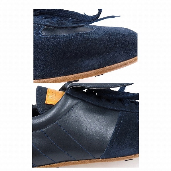 #aps ルイヴィトン LOUISVUITTON スエード レザー スニーカー 7 紺 黒 フラップ キャンバス イタリア制 メンズ [809689]