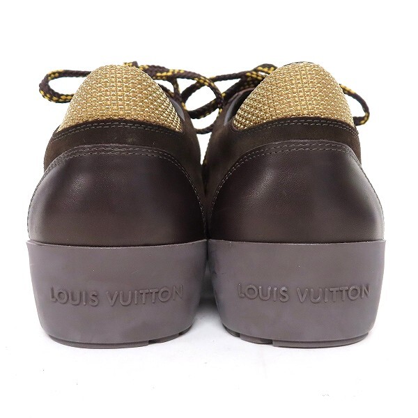 #wps ルイヴィトン LOUISVUITTON スニーカー 9 茶 ベージュ レザー 切替 エンボスアイコンロゴ イタリア制 メンズ [809690]