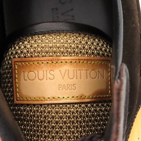 #wps ルイヴィトン LOUISVUITTON スニーカー 9 茶 ベージュ レザー 切替 エンボスアイコンロゴ イタリア制 メンズ [809690]