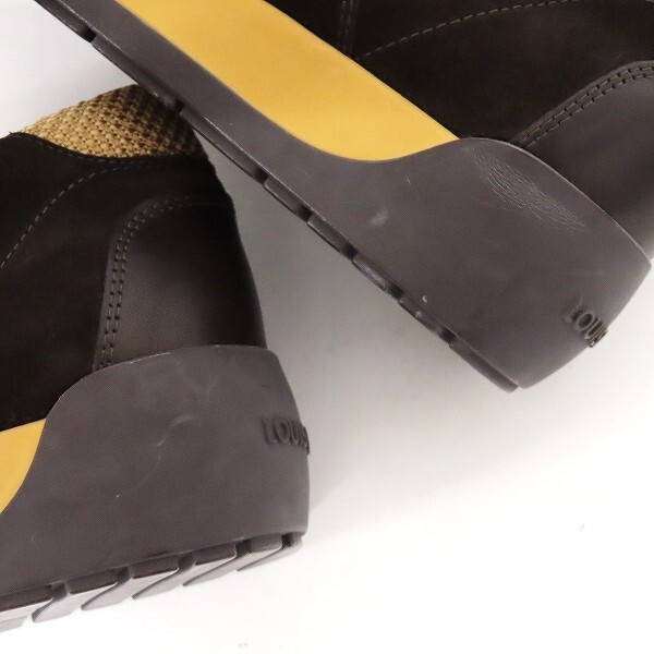 #wps ルイヴィトン LOUISVUITTON スニーカー 9 茶 ベージュ レザー 切替 エンボスアイコンロゴ イタリア制 メンズ [809690]