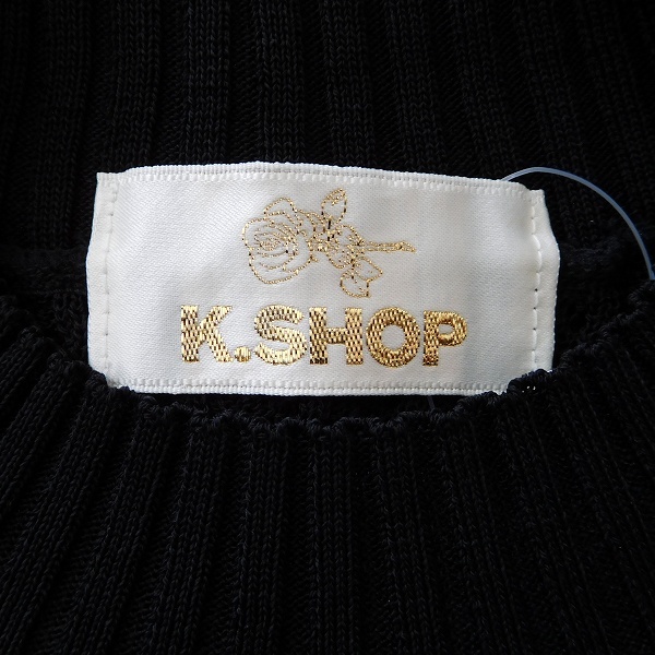 #ancke- магазин K.SHOP вязаный * свитер чёрный короткий рукав переключатель ребра женский [835718]