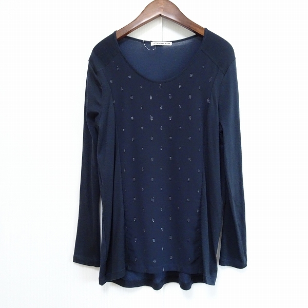 #anc ヴィヴィアンタム VIVIENNETAM カットソー 0 紺 異素材 レディース [858374]