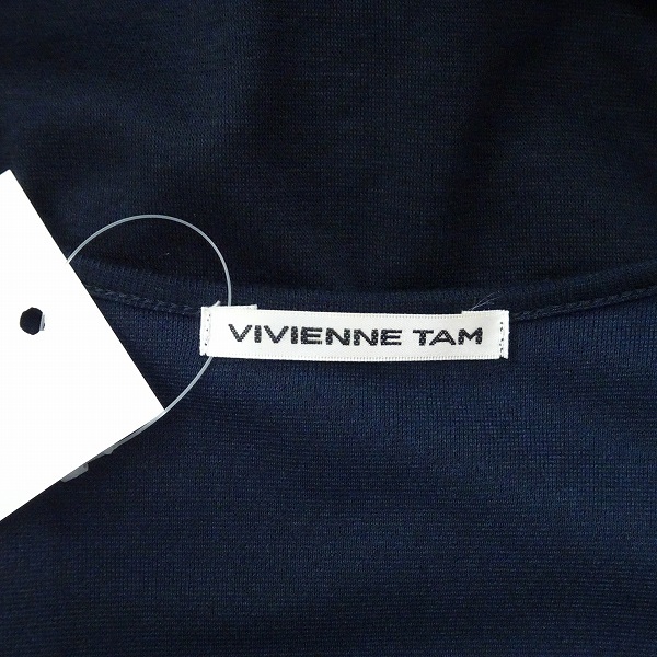 #anc ヴィヴィアンタム VIVIENNETAM カットソー 0 紺 異素材 レディース [858374]