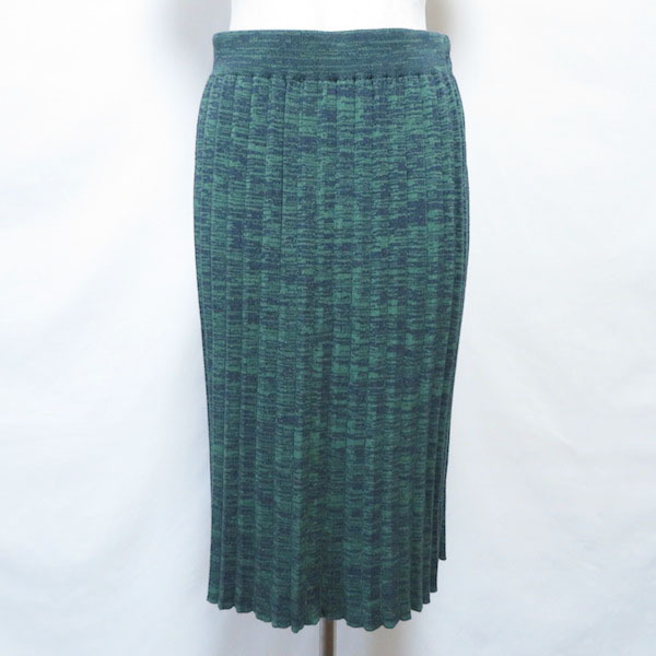 #anc ソウワンバイワン So 1:1 スカート F 緑 紺 プリーツ ニット レディース [711833]_画像1