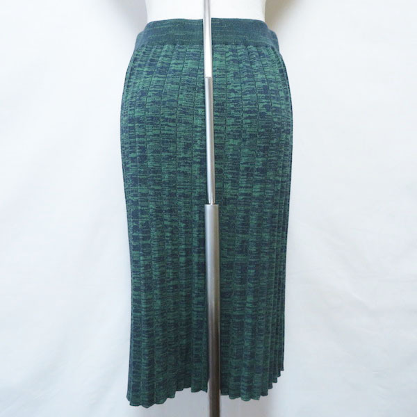 #anc ソウワンバイワン So 1:1 スカート F 緑 紺 プリーツ ニット レディース [711833]_画像2