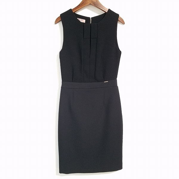 #anc アンナリタエンネ AnnaRitaN ワンピース 40 黒 グレー ノースリーブ 異素材 バックジップ レディース [640252]_画像1