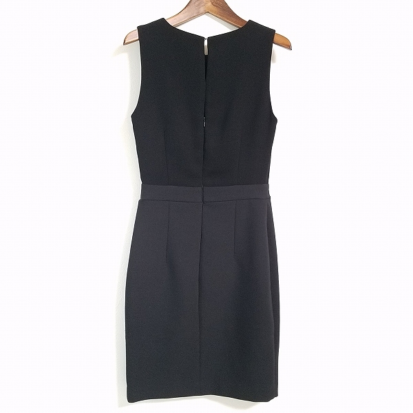#anc アンナリタエンネ AnnaRitaN ワンピース 40 黒 グレー ノースリーブ 異素材 バックジップ レディース [640252]_画像2