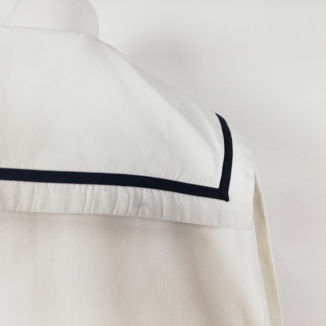 1円 セーラー服 マイクロミニスカート 上下3點(diǎn)セット L 大きいサイズ トンボ 中間服 青1本線 広島國際學(xué)院高校 白 中古 ランクC EY4286