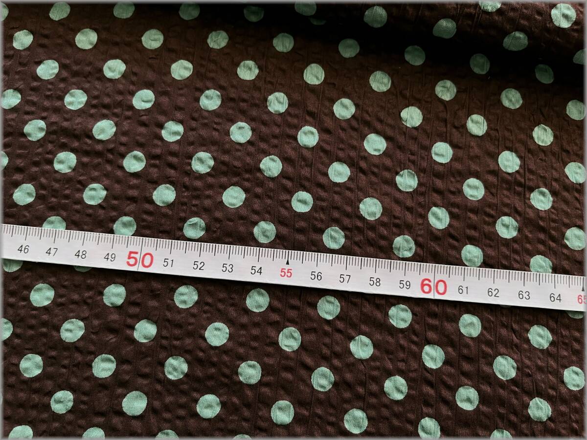 mets★5m*ドット8mm水玉*chocolate mint*80ローンリップル*3BG