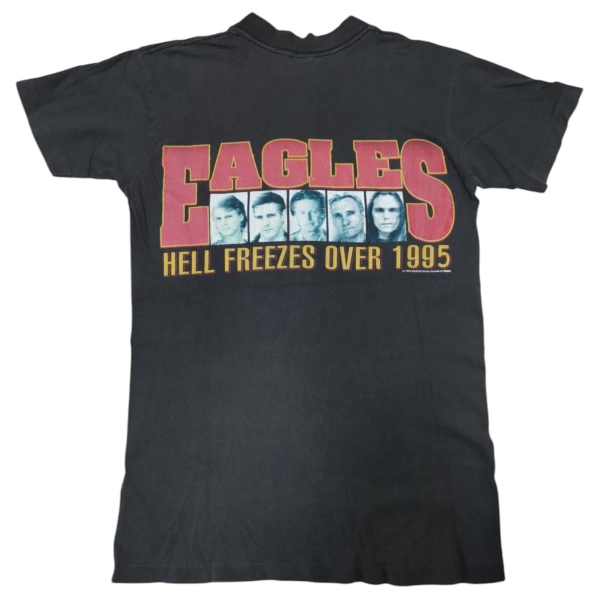 EAGLES 90s ホテルカリフォルニア Giantボディ Tシャツ 古着 90s USA製 giant EAGLES Hotel California HELL FREEZES OVER