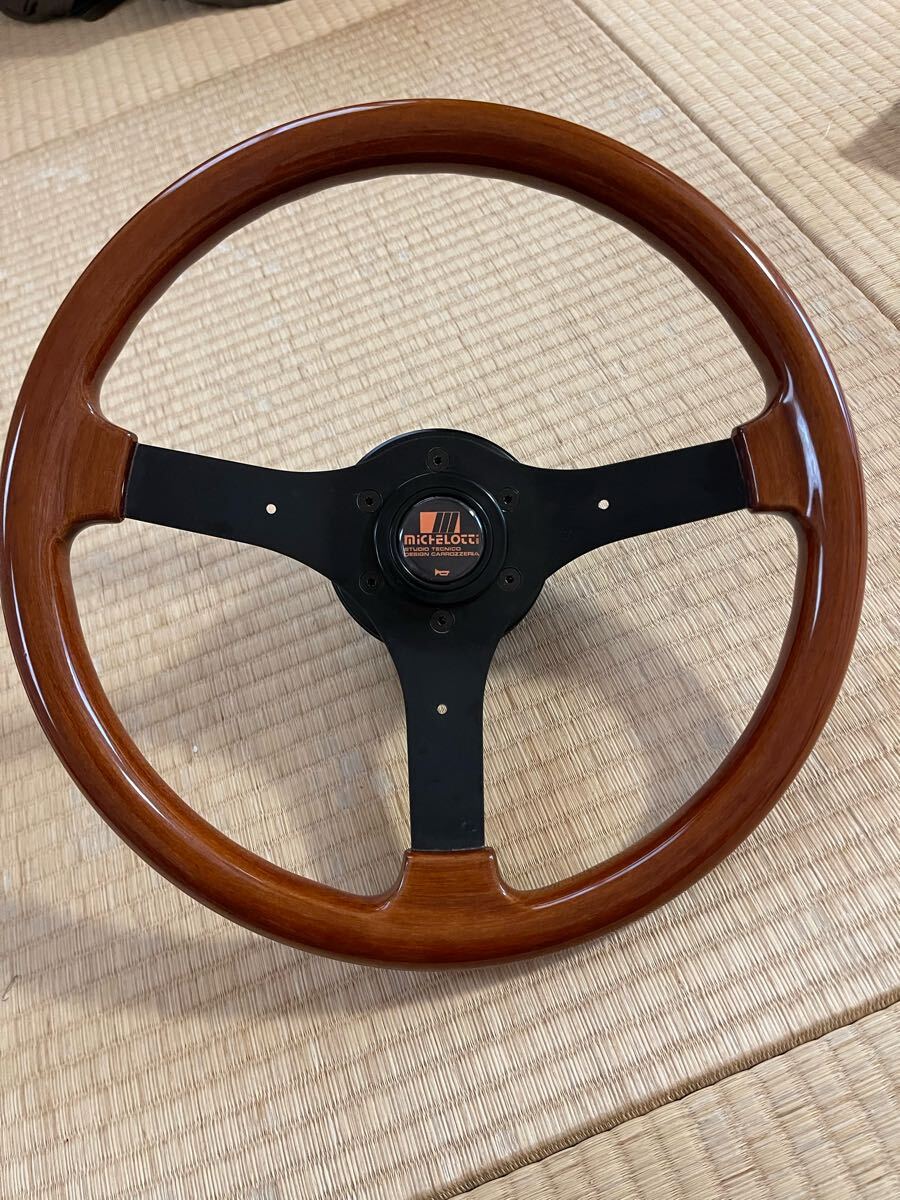 【中古美品】ミケロッティ ステアリング 35パイ 希少 当時物 Michelotti ミケロッティ 35パイ ウッド