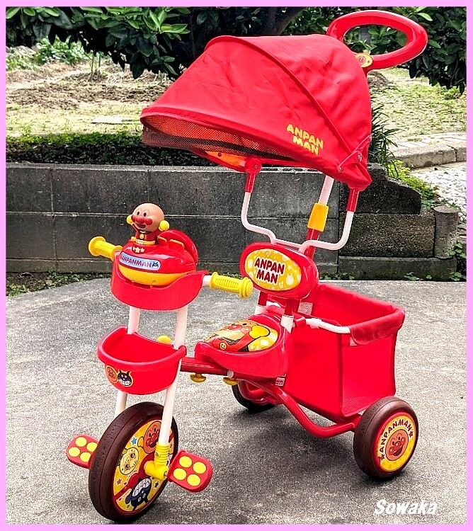 美品○M＆M ジョイパレット☆アンパンマン 三輪車 デラックス