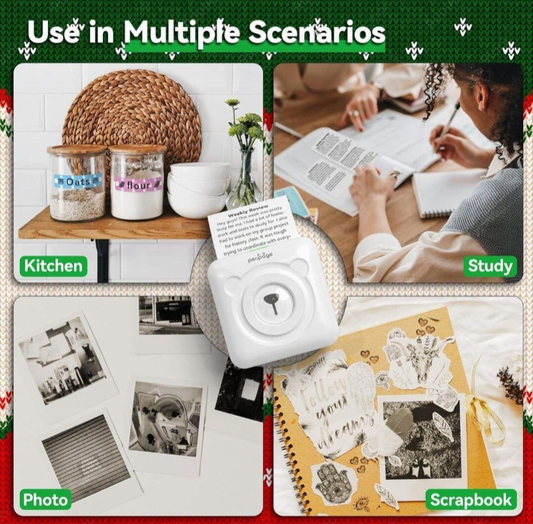 【新品未開封品】PeriPage A6　ミニサーマルプリンター　ブルー　スマホで簡(jiǎn)単印刷　感熱ロール紙3ロール入り×4箱付き　送料無料