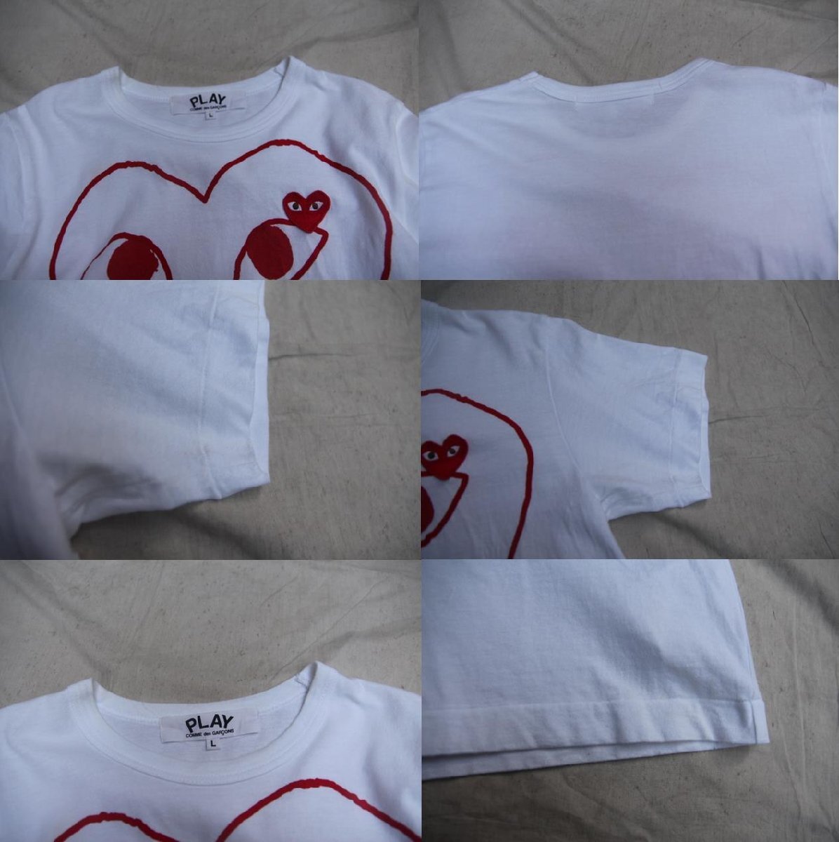 90s 00s VINTAGE ヴィンテージ USED 古著 Comme des Garcons Play コムデギャルソン S/S Print Tee 半袖プリントTシャツ ドメス L 白
