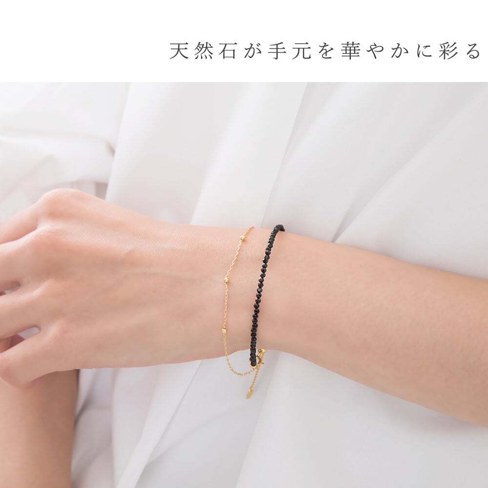 ブレスレット レディース シルバー925 ガーネット 二連 (シルバー)