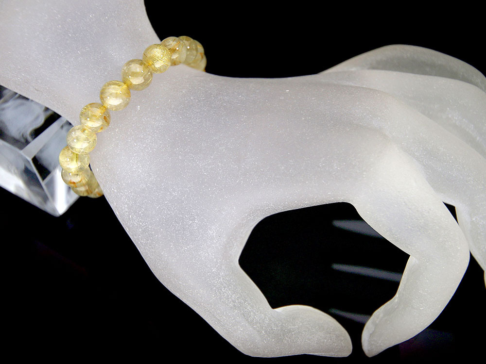 ゴールドルチルクォーツ ルチルクォーツ ブレスレット 8mm パワーストーン メンズ レディース 天然石 数珠 アクセサリー_画像3