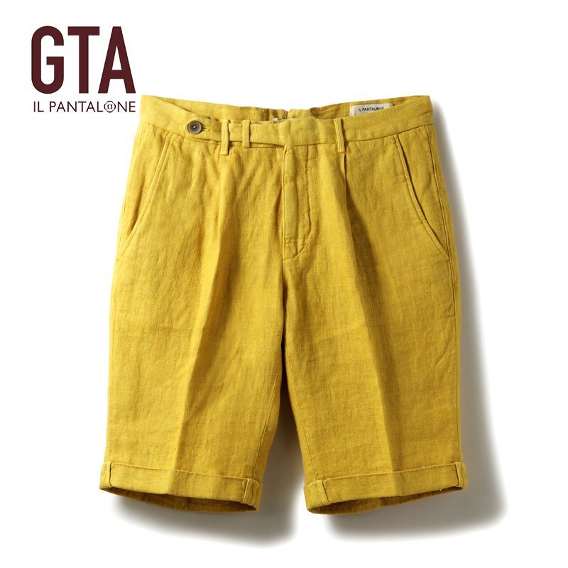 GTA(ジーティーアー) / ガーメントダイリネンブッチャー1プリーツショーツ(BYRON SHORT/73010) [gta2470063-44]_画像1