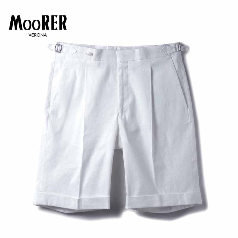 MooRER(m-re-) / хлопок linen стрейч po пудинг боковой регулировщик имеется 1 плиссировать шорты (MANFREDI-COR) [mor2470581-48]