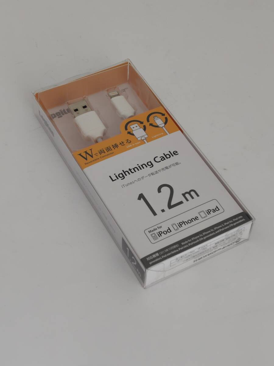 【未開封】Logitec ロジテック 両面挿しLightningコネクタ対応ケーブル1.2mホワイトLHC-DUAL12WH_画像3