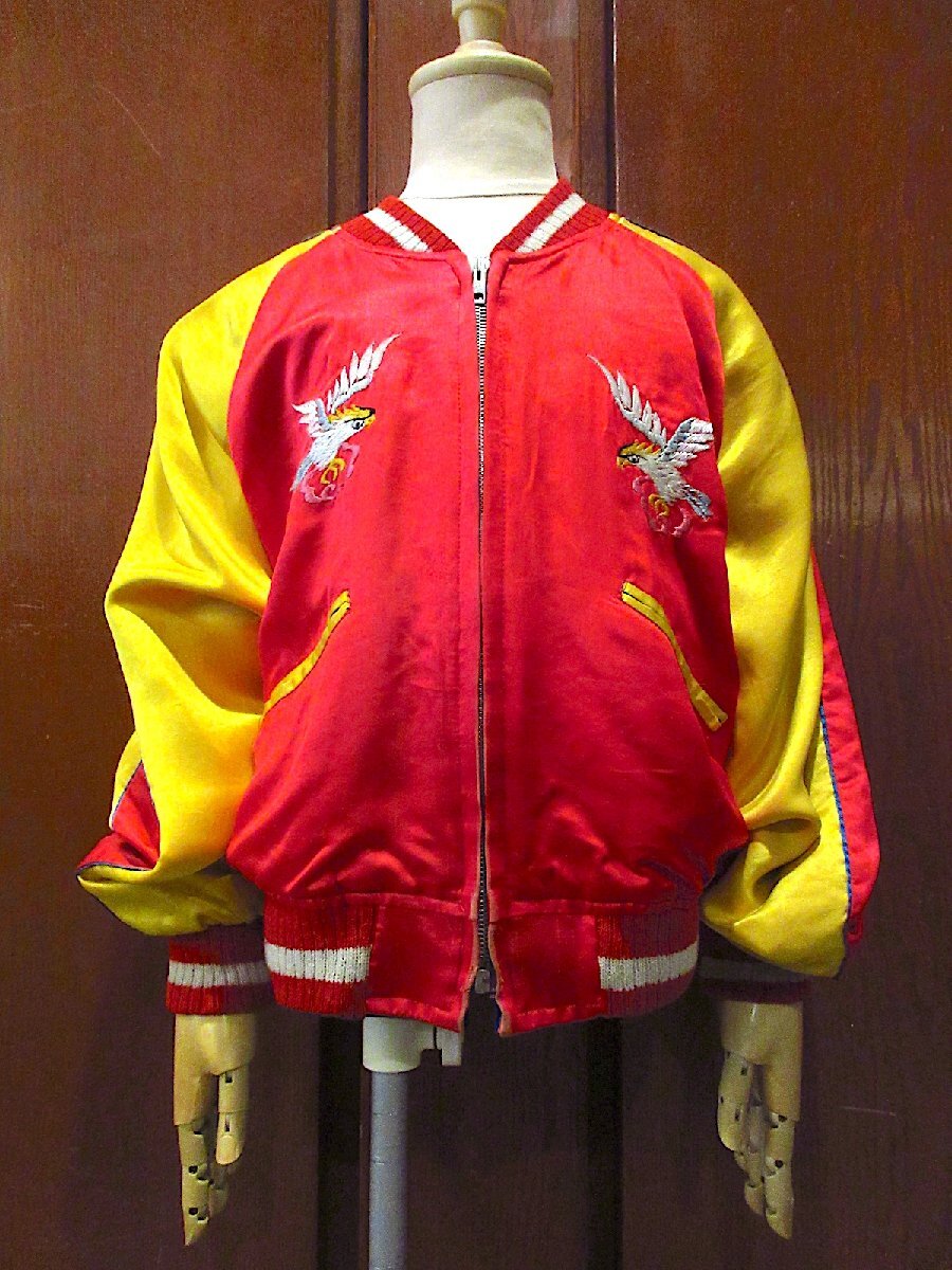 ビンテージ40's50's●キッズKoreaリバーシブルサテンスーベニアジャケット●250407m4-k-jkスカジャン子供服