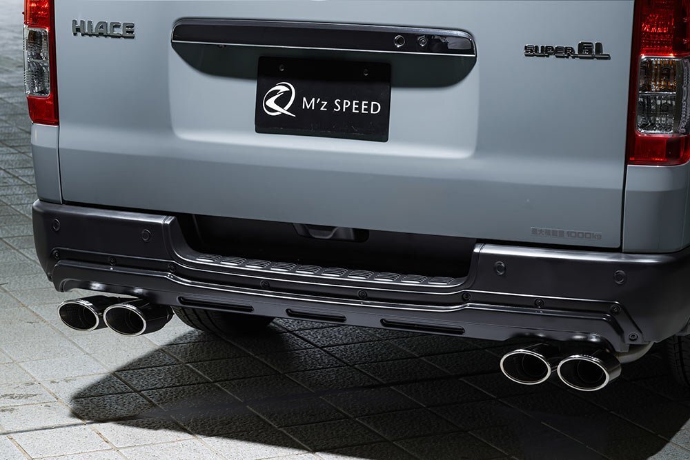 M\'z SPEED リアバンパーガード つや消しブラック AES ハイエースバン KDH201K KDH201V KDH206K KDH206V TRH200K TRH200V H25.12～