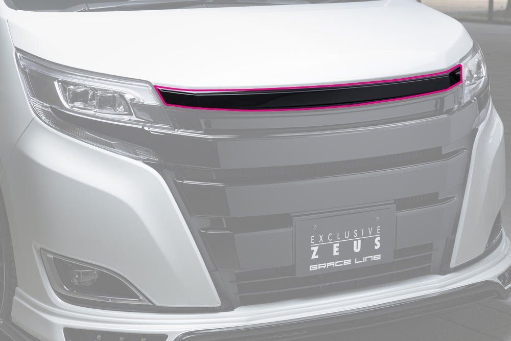 M\'z SPEED フードトップモール ホワイトパールクリスタルシャイン (070) FRP ノア ZRR80G ZRR85G H29.8～R3.12 G/X MC後