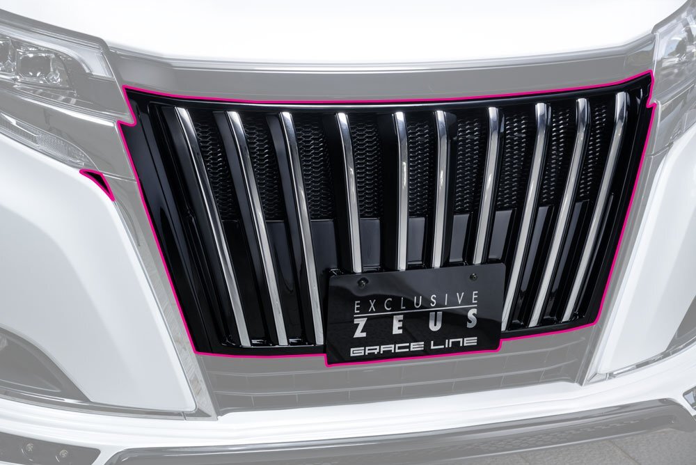 M\'z SPEED フロントグリル ブラック (202) FRP エスクァイア ZWR80G H29.6～R3.12 ハイブリッド ICS付車除く