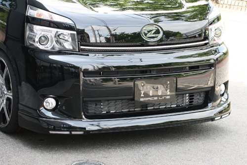 M\'z SPEED フロントハーフスポイラー ブラック (202) FRP ヴォクシー ZRR70G ZRR75G H22.4～H25.12 V/X/トランス-X MC後