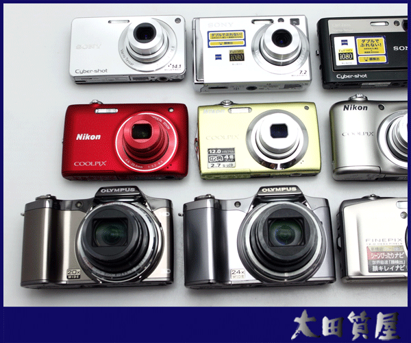 22)質(zhì)屋☆SONY DSC-W350/Nikon COOLPIX /OLYMPUS SZ-14/FUJIFILM /デジタルカメラ 12點(diǎn) おまとめ 簡易検査 動(dòng)作品 中古☆1円～