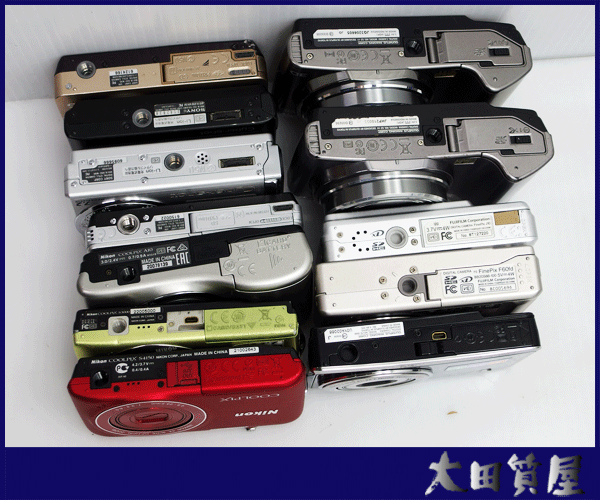 22)質(zhì)屋☆SONY DSC-W350/Nikon COOLPIX /OLYMPUS SZ-14/FUJIFILM /デジタルカメラ 12點(diǎn) おまとめ 簡易検査 動(dòng)作品 中古☆1円～