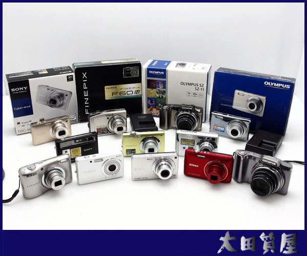 22)質(zhì)屋☆SONY DSC-W350/Nikon COOLPIX /OLYMPUS SZ-14/FUJIFILM /デジタルカメラ 12點(diǎn) おまとめ 簡易検査 動(dòng)作品 中古☆1円～