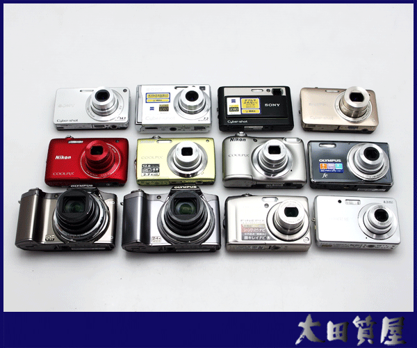22)質(zhì)屋☆SONY DSC-W350/Nikon COOLPIX /OLYMPUS SZ-14/FUJIFILM /デジタルカメラ 12點(diǎn) おまとめ 簡易検査 動(dòng)作品 中古☆1円～