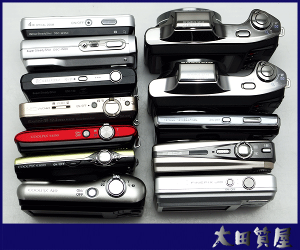 22)質(zhì)屋☆SONY DSC-W350/Nikon COOLPIX /OLYMPUS SZ-14/FUJIFILM /デジタルカメラ 12點(diǎn) おまとめ 簡易検査 動(dòng)作品 中古☆1円～