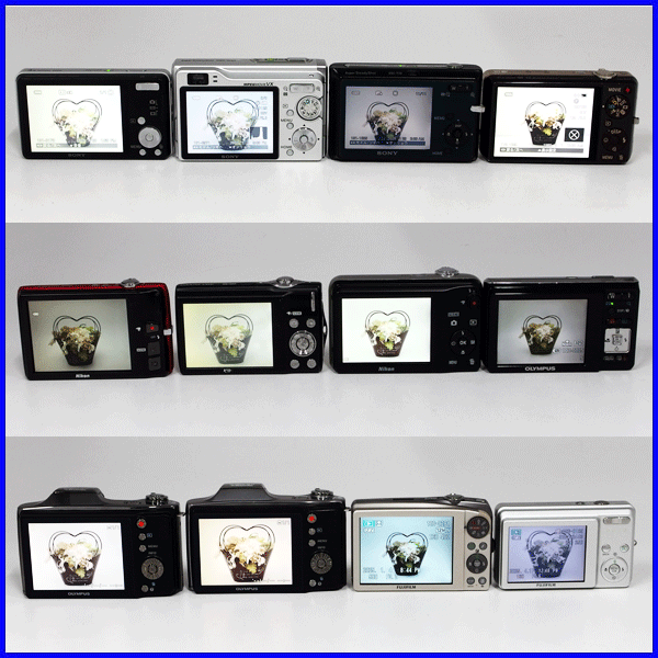 22)質(zhì)屋☆SONY DSC-W350/Nikon COOLPIX /OLYMPUS SZ-14/FUJIFILM /デジタルカメラ 12點(diǎn) おまとめ 簡易検査 動(dòng)作品 中古☆1円～
