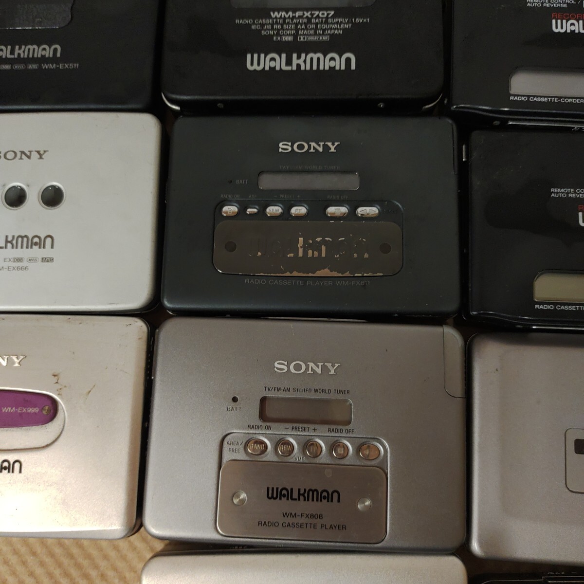 1円? SONY WALKMAN ウォークマン ポータブルカセットプレイヤー WM-FX707 / F707 / FX808 / WM-EX999 /EX666 等 14臺 まとめて 05067