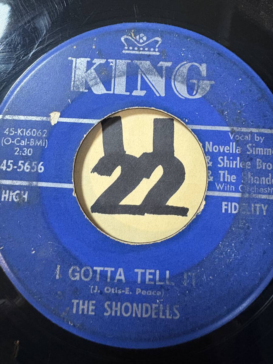 試聴 ガールグループ THE SHONDELLS I GOTTA TELL IT / WONDERFUL ONE 両面VG+ SOUNDS VG++ 