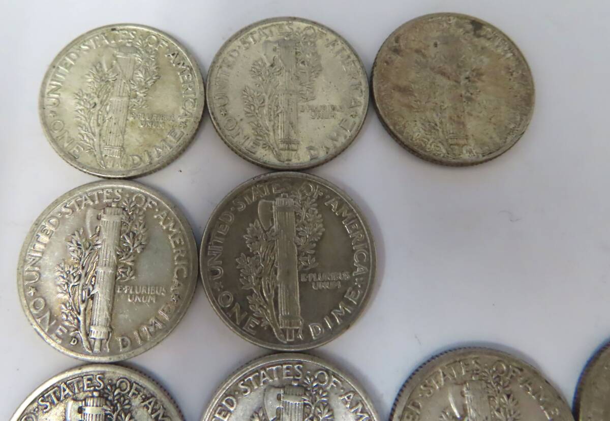 86838 アメリカ 銀貨 15枚セット 10セント 1ダイム マーキュリー