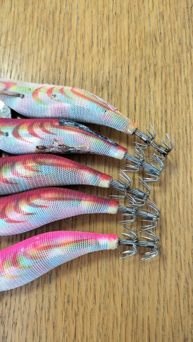 エギ王Q 3.0号 マーブル 虹 テープ ピンク オレンジ バイオレット ヤマシタ エギング セット _画像3