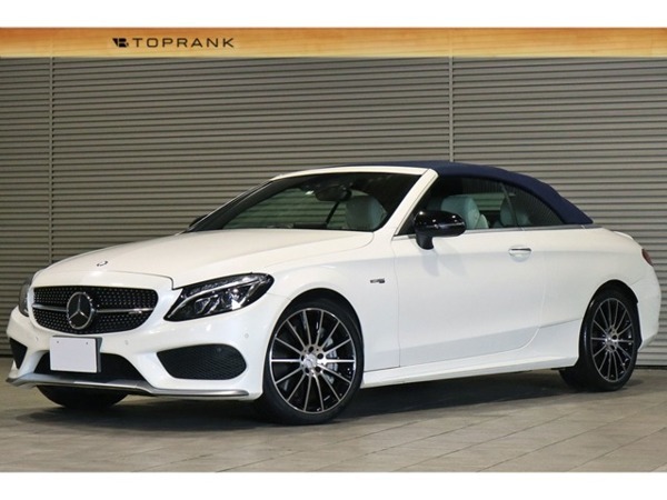 Cクラスカブリオレ C43 4マチック 4WD ダイヤモンドホワイト 青幌 白革 HUD 19AW