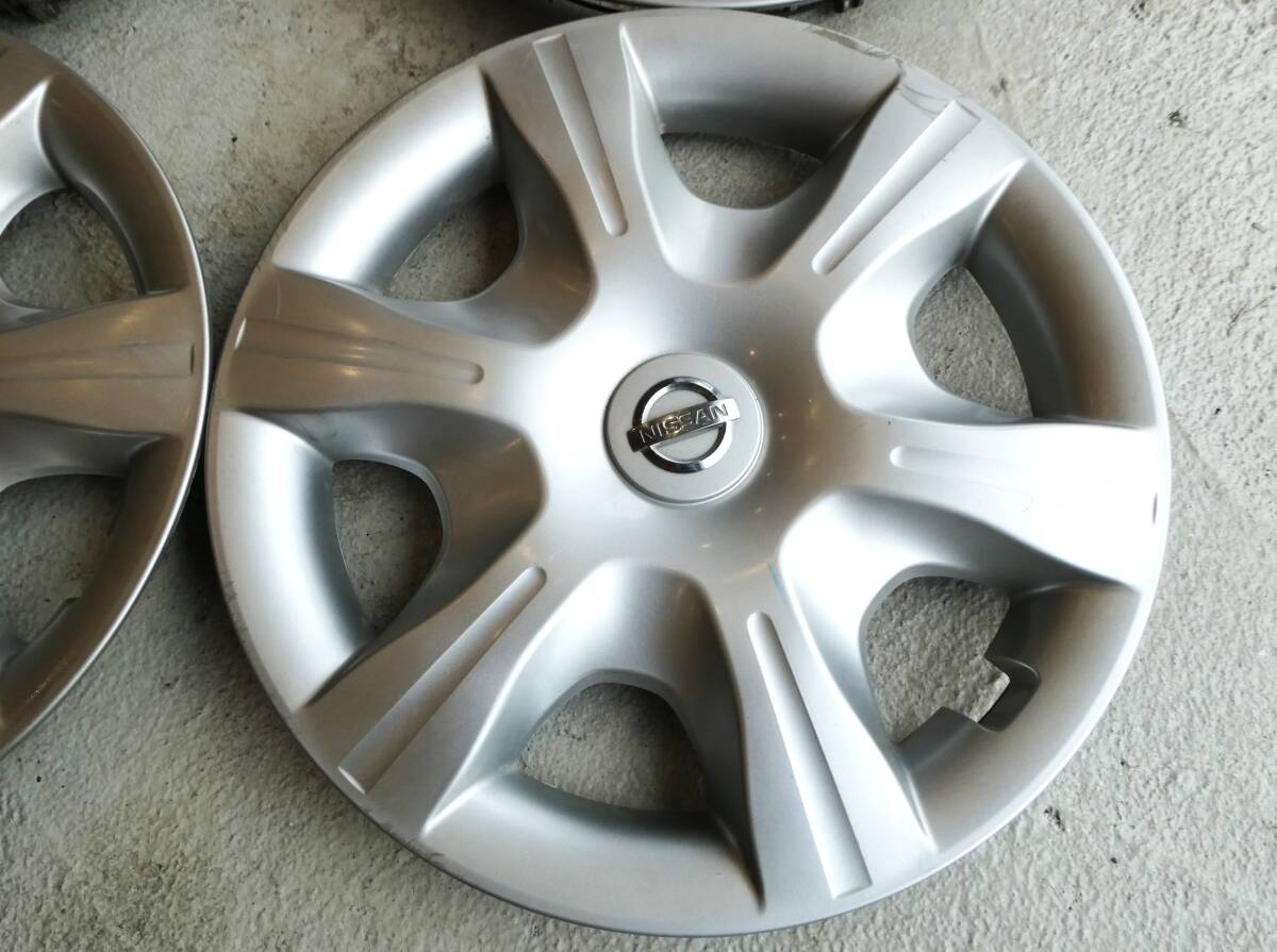 ★日産純正 15インチ ホイールキャップ 4枚セット ノート/ウイングロード/ティーダ等【中古/キズ有！】★