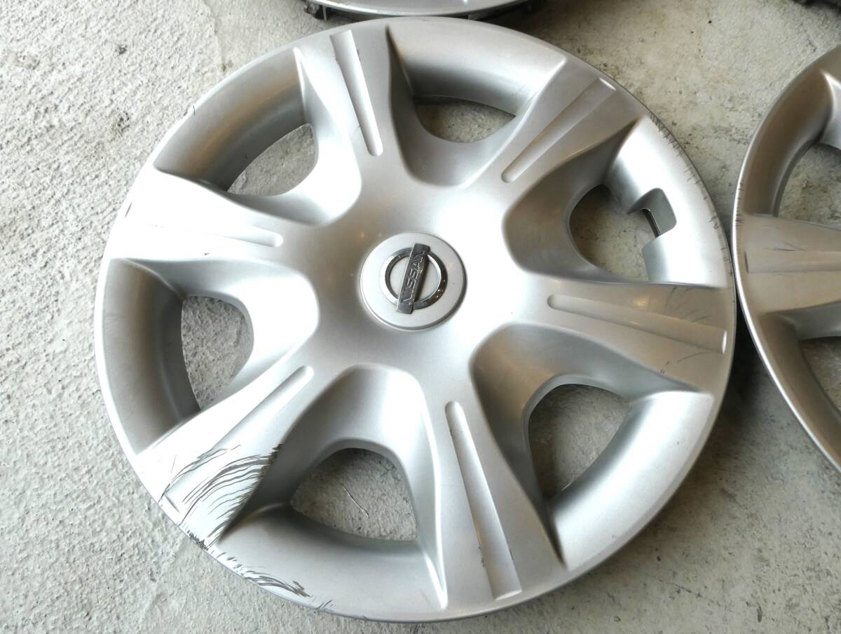 ★日産純正 15インチ ホイールキャップ 4枚セット ノート/ウイングロード/ティーダ等【中古/キズ有！】★