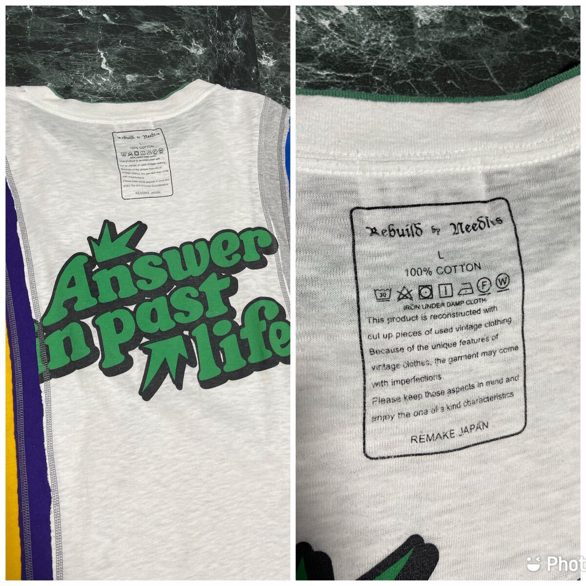 Rebuild by Needles Tシャツ サイズＬ　リビルドバイニードルス