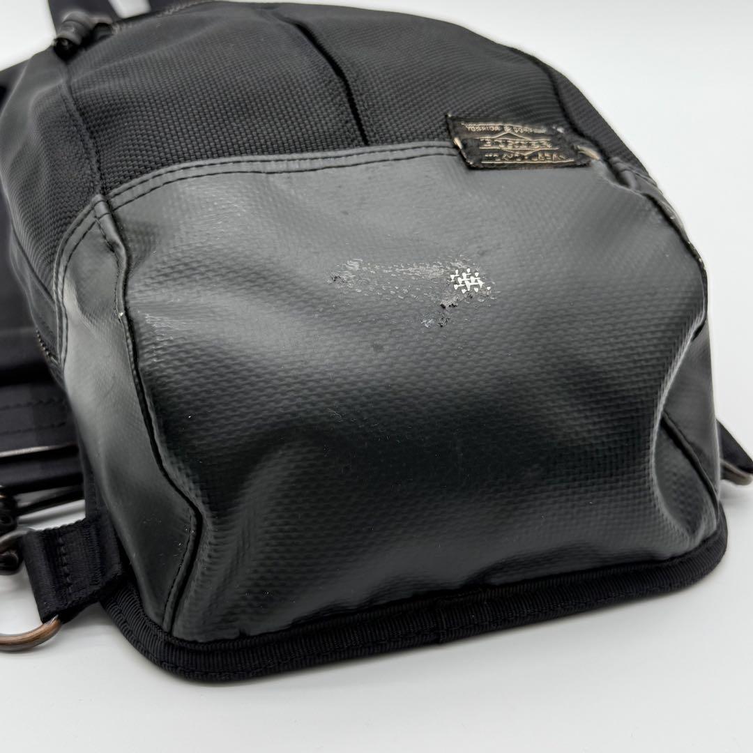 【良品】PORTER ポーター ヒート スリング ショルダーバッグ ボディバッグ 吉田カバン タウンユース メンズ レディース ブラック DB500429