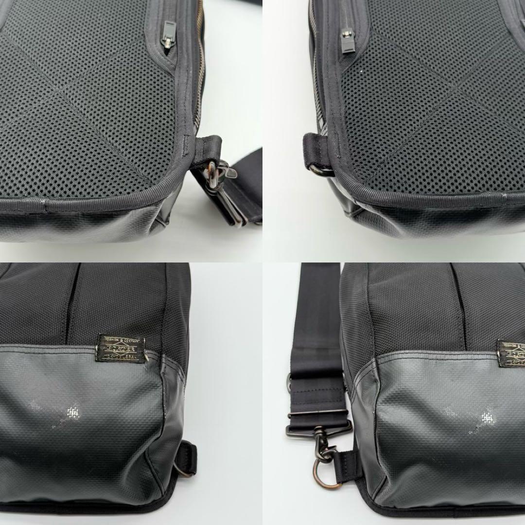 【良品】PORTER ポーター ヒート スリング ショルダーバッグ ボディバッグ 吉田カバン タウンユース メンズ レディース ブラック DB500429