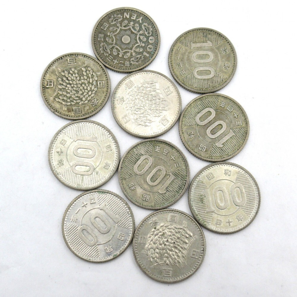稲穂・鳳凰 100円銀貨 棒金 ロール 250枚 おまとめ 総重量:約