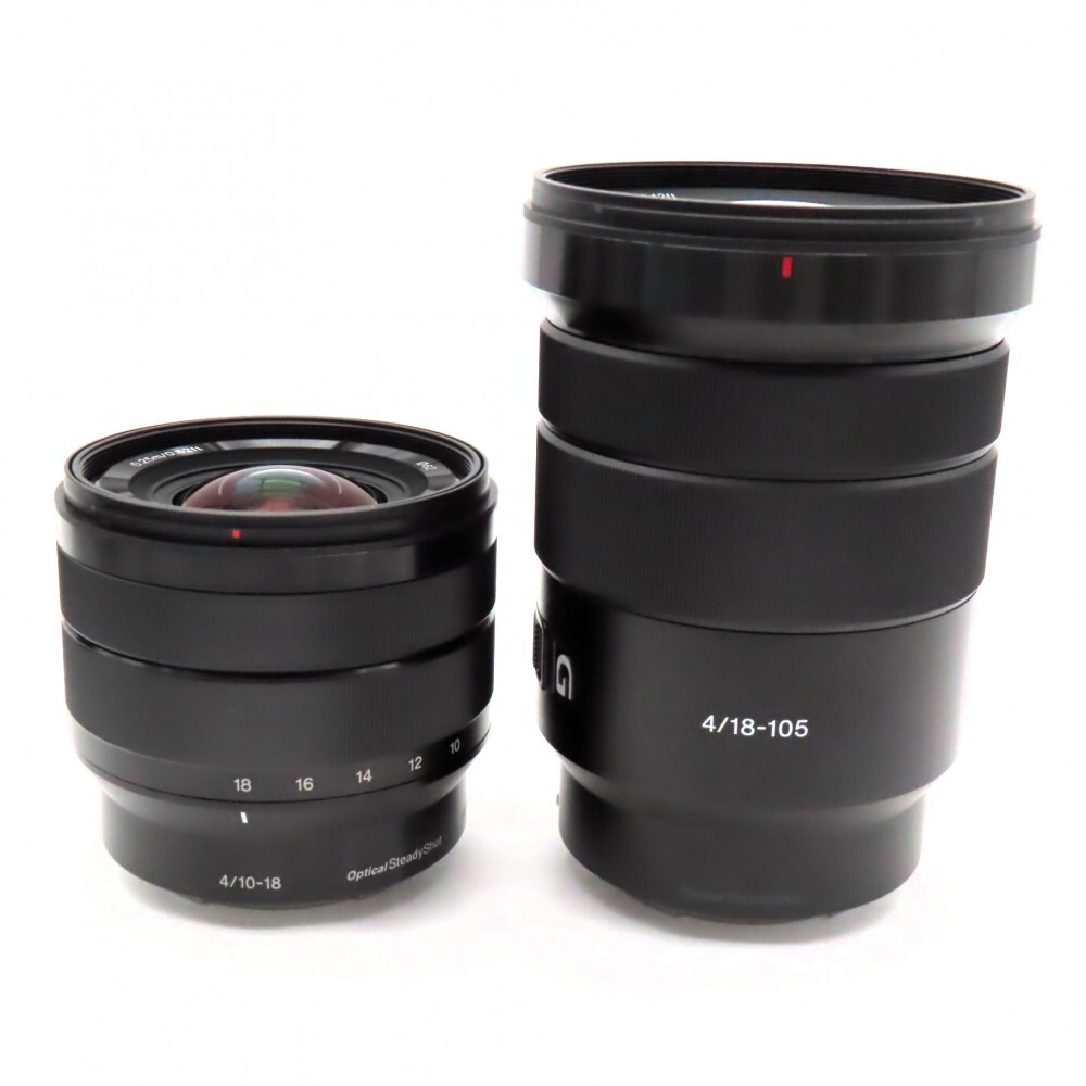 1円? SONY ソニー E 4/10-18 OSS 広角レンズ E 4/PZ 18-105 G OSS 高倍率レンズ 計(jì)2點(diǎn) ケース付 動(dòng)作未確認(rèn) 現(xiàn)狀品 y40-3662604【Y商品】